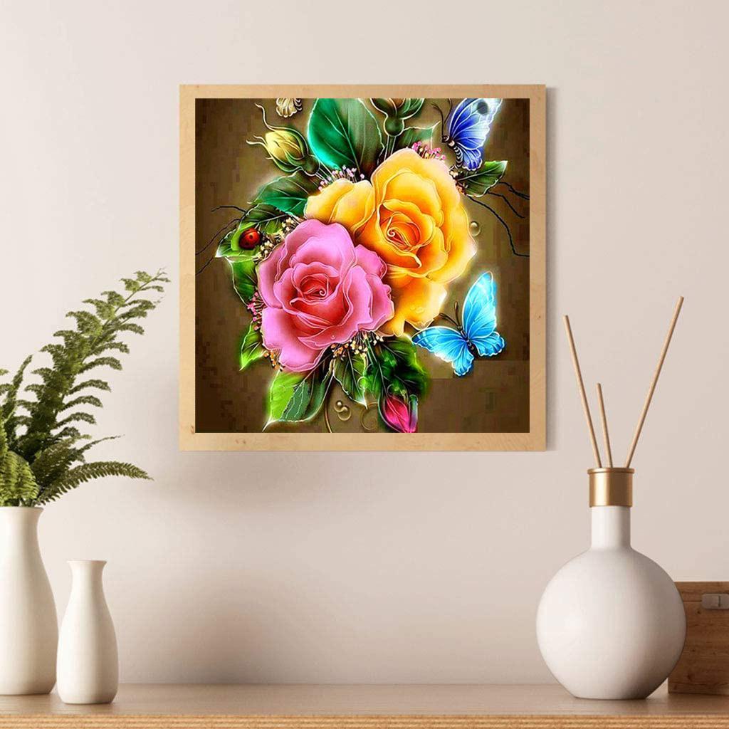 

5D DIY Алмазная картина Красивые цветы разных цветов Алмазная вышивка Набор крестиков Полный горный хрусталь Мозаика Украшение дома Square 30x30cm