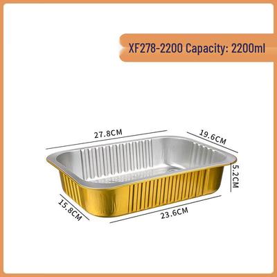 LYGIL Golden Thickened Rectangular Aluminum Foil Takeaway Containers