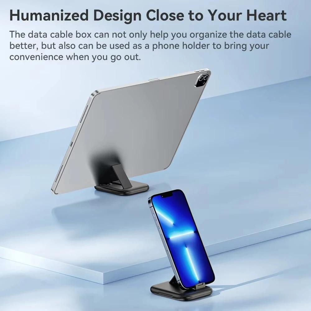 60W 4 in 1 USB C To USB Type C Cable PD Fast Charging Data Cord for iPhone Xiaomi Micro usb Cable With Phone Holder Storage Box