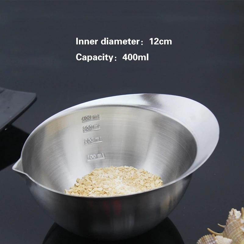 Mixing Bowl with Scale Deep Mixing Egg Salad Bowls for Cooking Nesting Mixing Kitchen Bowl 304 Stainless Steel Bowls Coconut