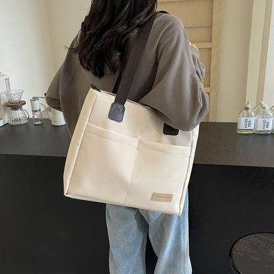 Bolsa de lona feminina grande capacidade bolsa de ombro classe estudante bolsa de viagem
