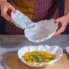 10 Inch European White Ceramic Western Steak Plate Pleated Irregular Soup Bowl Home Fruit Salad Dessert Plate Kitchen Tableware