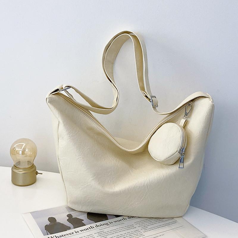 

Large Capacity Women s Shoulder Bag Fashionable Spring Stylish Unique Design Crossbody Dumpling Bag In Black Brown And Creamy White