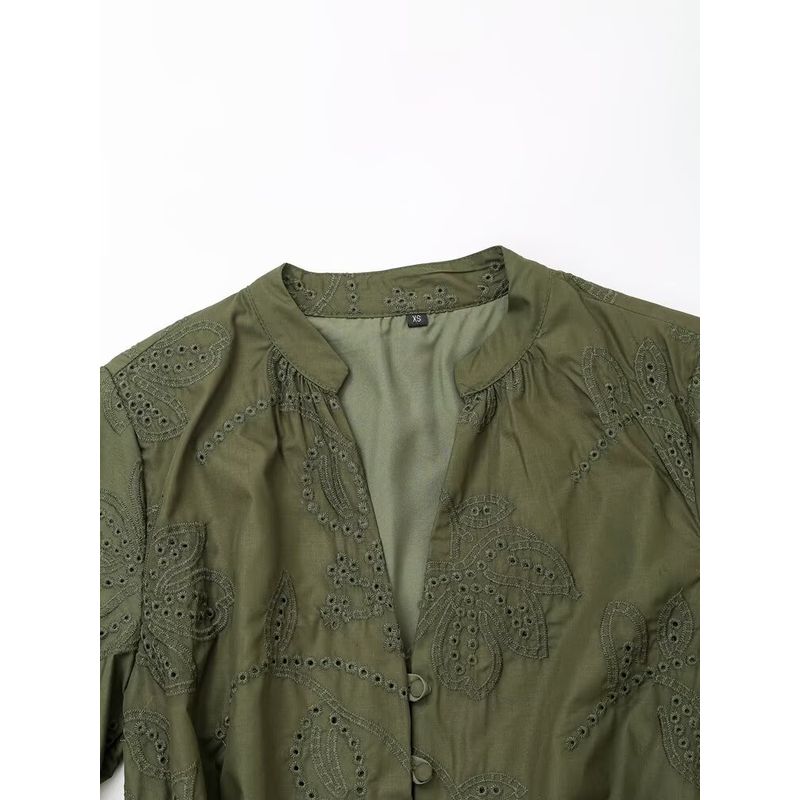 Kaslead New Arrival Women's Clothing Fashion Style Fashion Casual Glue Pressing Embroider Short Dress 2492152