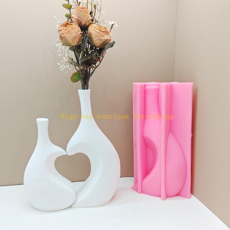 Herzförmige Blumentopf-Silikonformen Stifthalter Epoxidharzformen Einzigartige Vasenform Pflanzgefäß-Dekoration für Enthusiasten