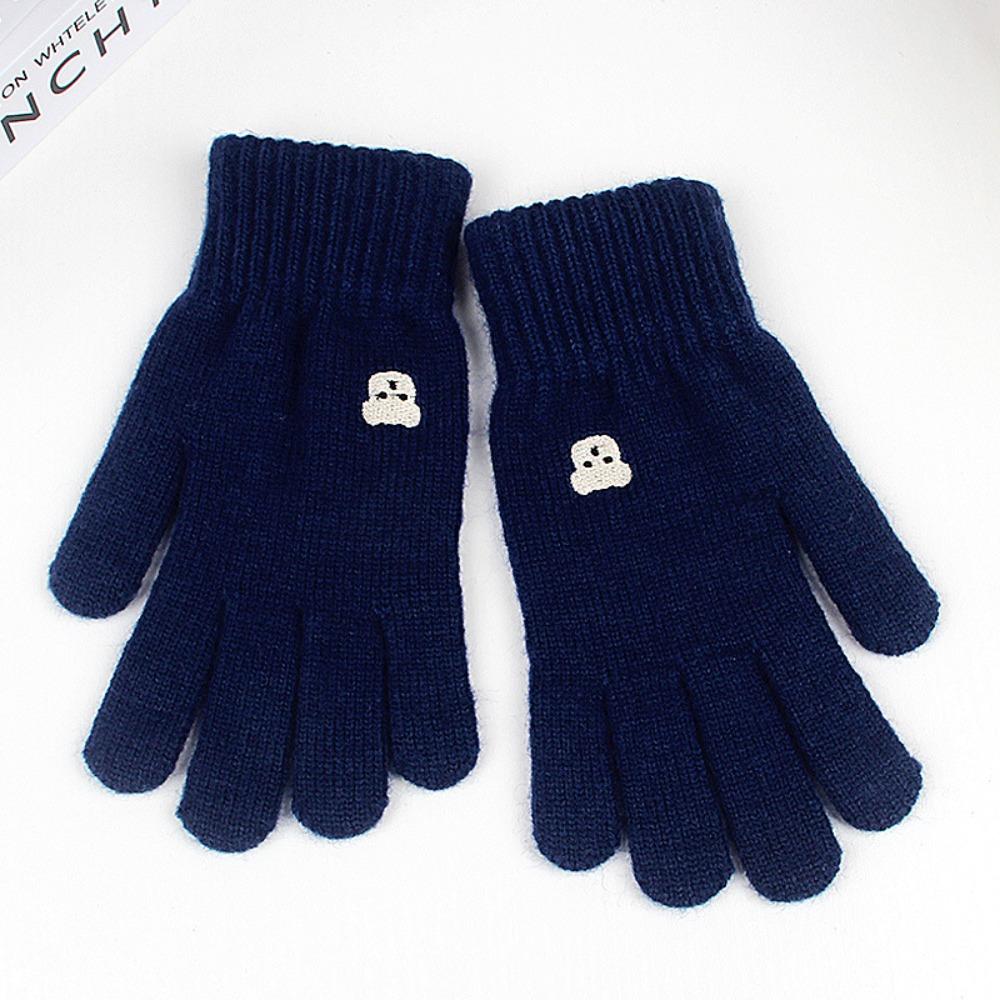 Solid Color Touch Screen Gloves Bear Cycling Gloves Cute Winter Knitted Gloves  Women