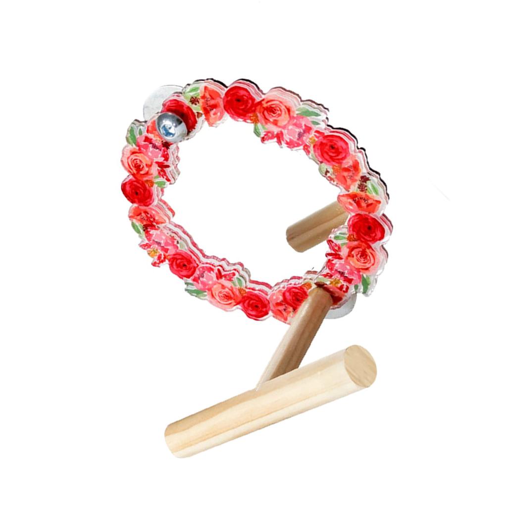 Parakeets Perch Birdcage Mirror Toy for Parrots Birdcage Playstand for Cockatiels Budgies Standing Perch Bird Cage Toy