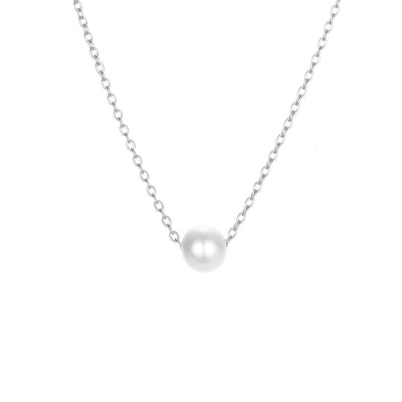 18K Gold-Plated Japanese  Korean Imitation Pearl Necklace - Elegant, Colorfast, Lightweight Clavicle Chain for Luxury Commuting