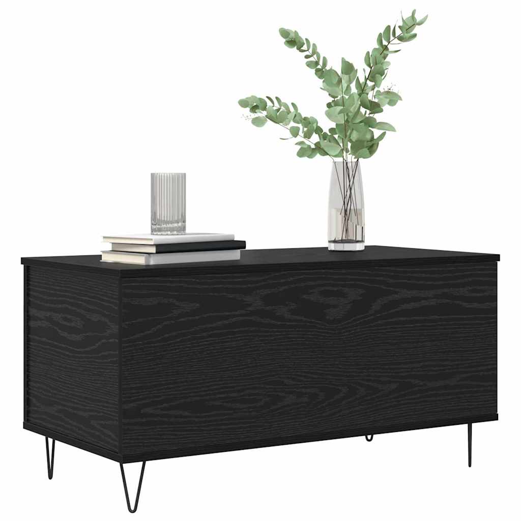 Coffee Table Black Oak Effect 90 x 44.5 x 45 cm Engineered Wood