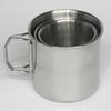 250/350/550ML Kempingový hrnek z nerezové oceli 304 se skládacím uchem Matný Přenosný Venkovní Cestování Piknik BBQ Čaj Mléko Pivo