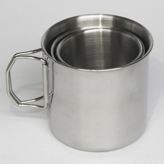 250/350/550ML Kempingový hrnek z nerezové oceli 304 se skládacím uchem Matný Přenosný Venkovní Cestování Piknik BBQ Čaj Mléko Pivo