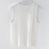 WTEMPO White Camisole Vests for Women Spring Autumn Suits Base Bottoming Shirts Backless Sleeveless Ice Silk Knitted Tops