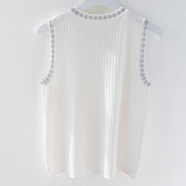 WTEMPO White Camisole Vests for Women Spring Autumn Suits Base Bottoming Shirts Backless Sleeveless Ice Silk Knitted Tops