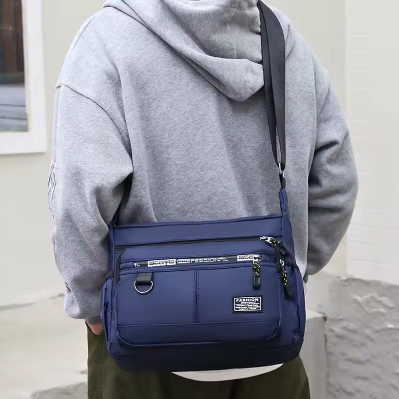 Borsa a tracolla da uomo con tasche multistrato Tracolla regolabile Borsa singola a spalla da lavoro