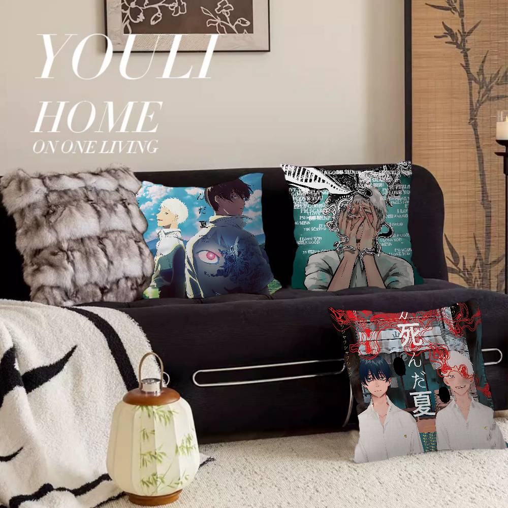 The S-Summer H-Hikaru Died Pillow Covers Cartoon Sofa Decorative Home Double-sided Printing Short Plush Cute Cushion Cover