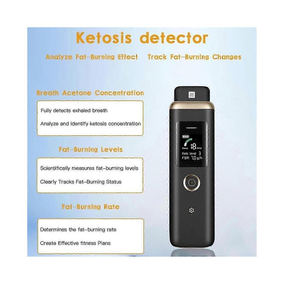 (Black) Professional Ketone Breath Analyzer High Accuracy Ketone Breath Meter Ketone Tester for You