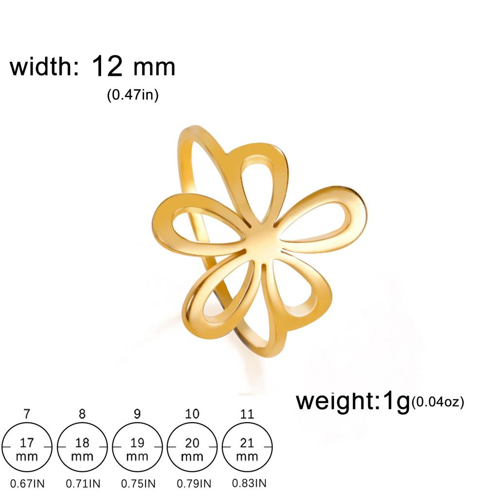 Xiaomi Skyrim Stainless Steel Flower Ring Women Gold Color Aesthetic Bohemian Ring Wedding Engagement Jewelry Gift Wholesale