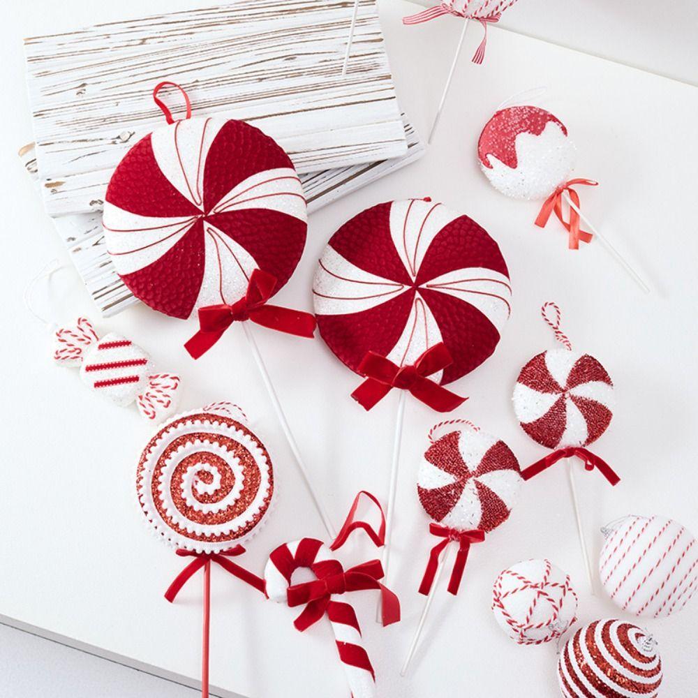 Multicolor Christmas Lollipop Decorations Cartoon Candy Cane Party Supplies Hanging Pendants Photo Props Scene Making