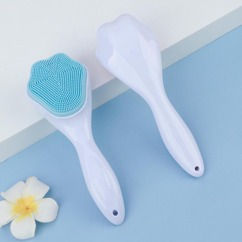 Silicone Cat Claw Facial Cleansing Brush with Long Handle for Makeup Removal