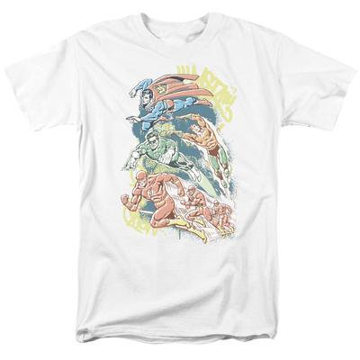 DC Comics Halftone League Mens T Shirt White
