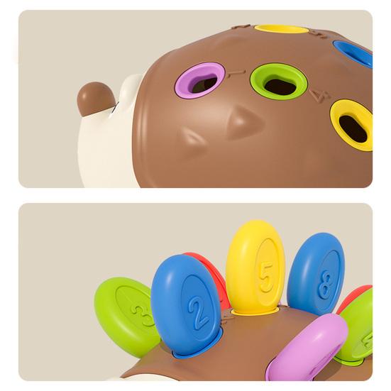 Kids Hedgehog Puzzle Toy Fine Motor Skills Hand-eye Coordination Number Color Preschool Learning Toddlers Boys Girls Educational Animal Toy
