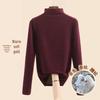 Women's Mulberry Silk Wool Fleece-Lined Warm Base Layer, Mid-High Neck, Autumn/Winter 2025 Collection