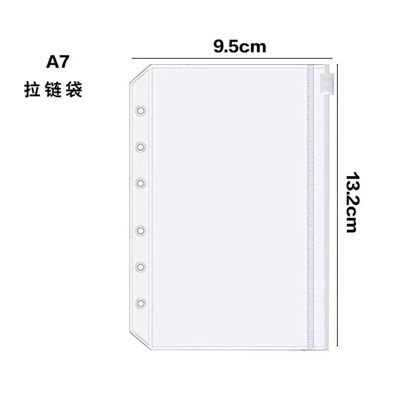 10 Stuks Mapzakjes A6/A5 Formaat 6 Gaten Map Ritsmappen voor 6-Rings Map Losbladig Zakjes, Waterdichte PVC Pouch Organizers