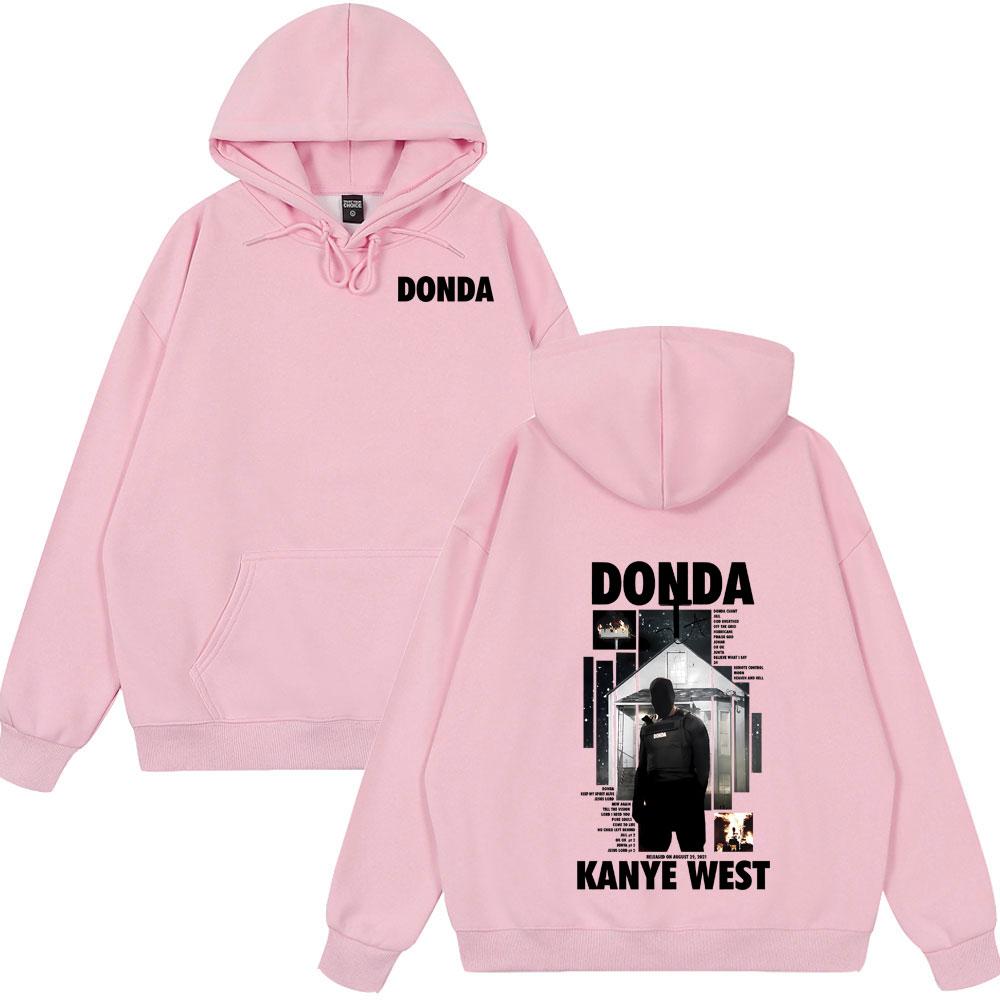 Rapper Kanye West Donda Stampa Double Sided Felpa con Cappuccio Uomo Donna Top Hip Hop Moda Musica Pop Abbigliamento Felpe Oversize Vintage da Uomo