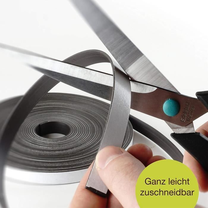 Bande magnétique officetree ® - 10 m - autocollante pour aimanter photos, notes, ou cadres en toute sécurité – adhésion extraforte