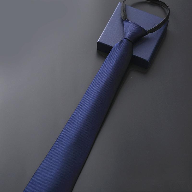 Elegant 8Cm Lazy Ties Blue Black Red Striped Men Shirt Business Dress Zipper Tie Neckties Accessories Wedding Groom