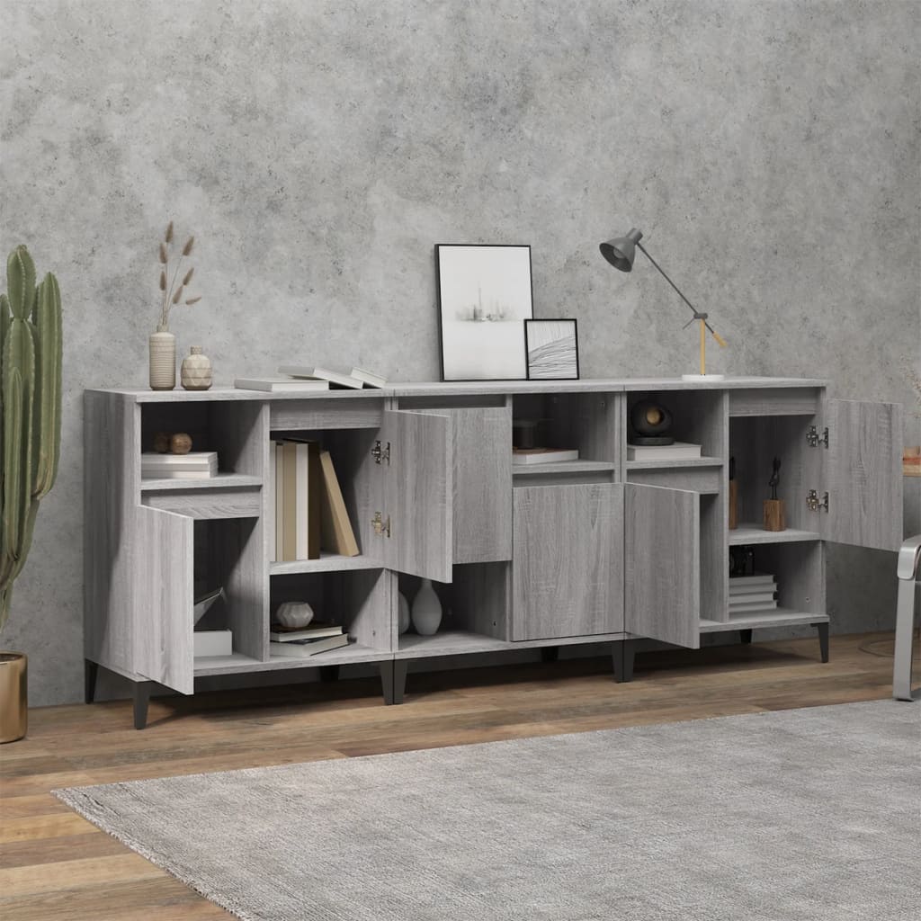Sideboards 3 pcs Grey Sonoma 60 x 35 x 70 cm Particleboard