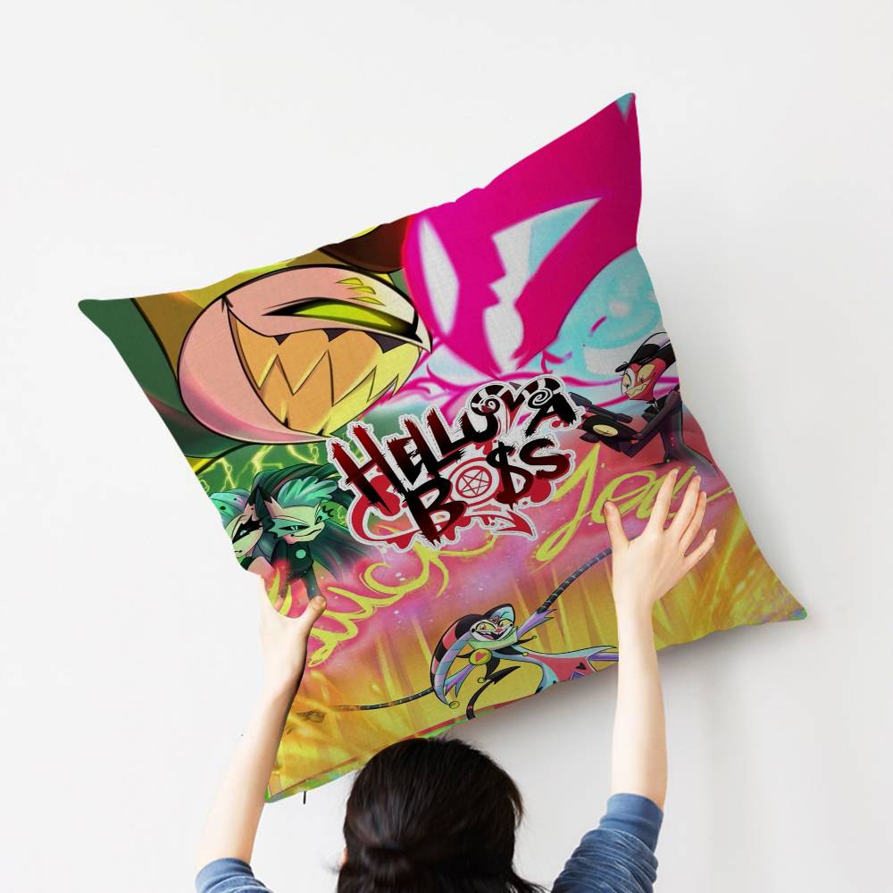 Capa de Almofada Cartoon H-Helluva Boss Personalizada Decoração Quarto Festa Infantil Fronha Presente Aniversário Crianças