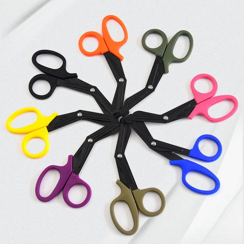 

Medical Rescue Scissors Plastic Handle Stainless Steel Wound Gauze First Aid Scissors Practical Outdoor Nurse Scissor помаранчевий