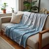 Pale Blue Big Outline Pastel Floral Cartoon Anime Print Flannel Blanket Soft Warm Throw for Kids Bedroom Sofa Christmas Office