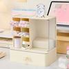 Storage Box Large Capacity Desktop Organizer with Divided Grid Design Container for Student Supplies Stationery Cosmetics