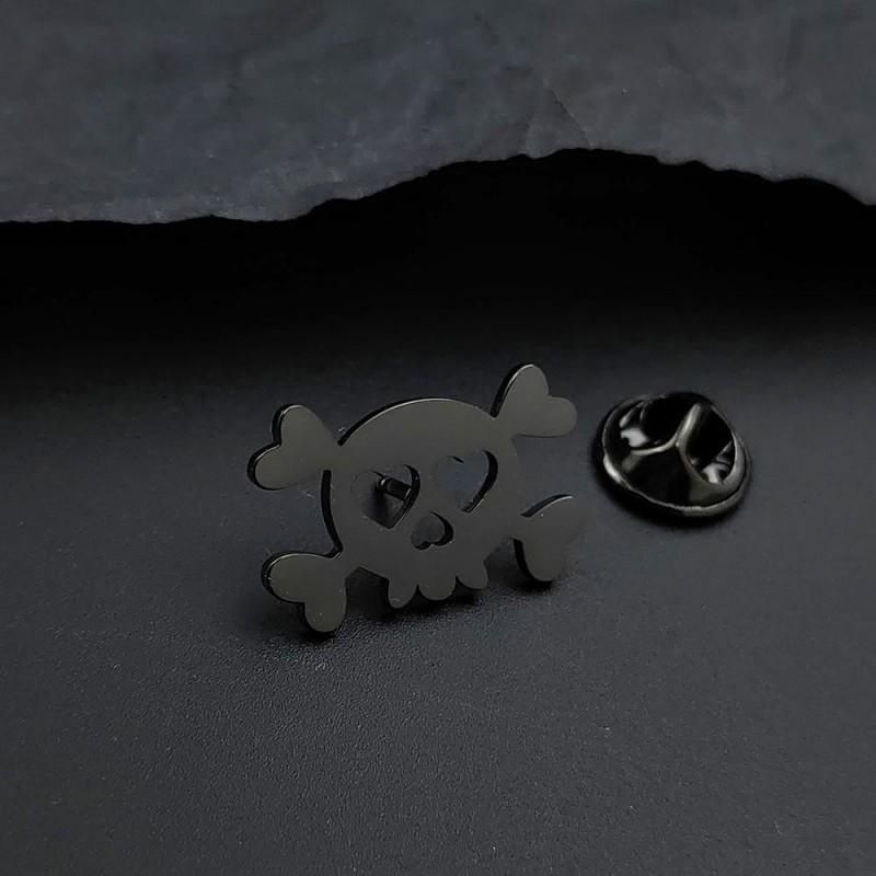 Ghost Horse Skull Brooch Cufflinks Punk Creative Personality Style Stainless Steel Material Not Easy To Fade Wear-resistant Accessories Decoration