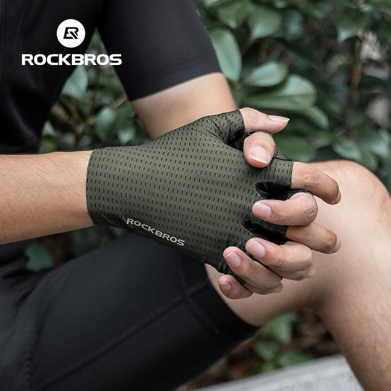 Rockbros Cycling Gloves Anti-Slip Women Men Mtb Road Bicycle Gloves Breathable Gym Fitness Fishing Bike Racing Gloves