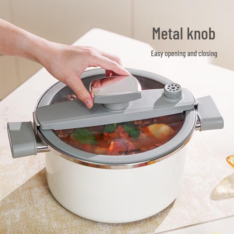GLASSLOCK Titanium Enamel Micro Pressure Cooker