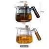 600ml Wooden Handle Hexagonal Glass Teapot with Tea Infsuer  Houshold Brewing Tea Pot Tea Ceremony Tea Maker Teaware