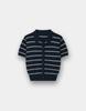 Giordano Boucle Stripe Short Sleeve Cardigan (12Gg) 355527 [2Color]