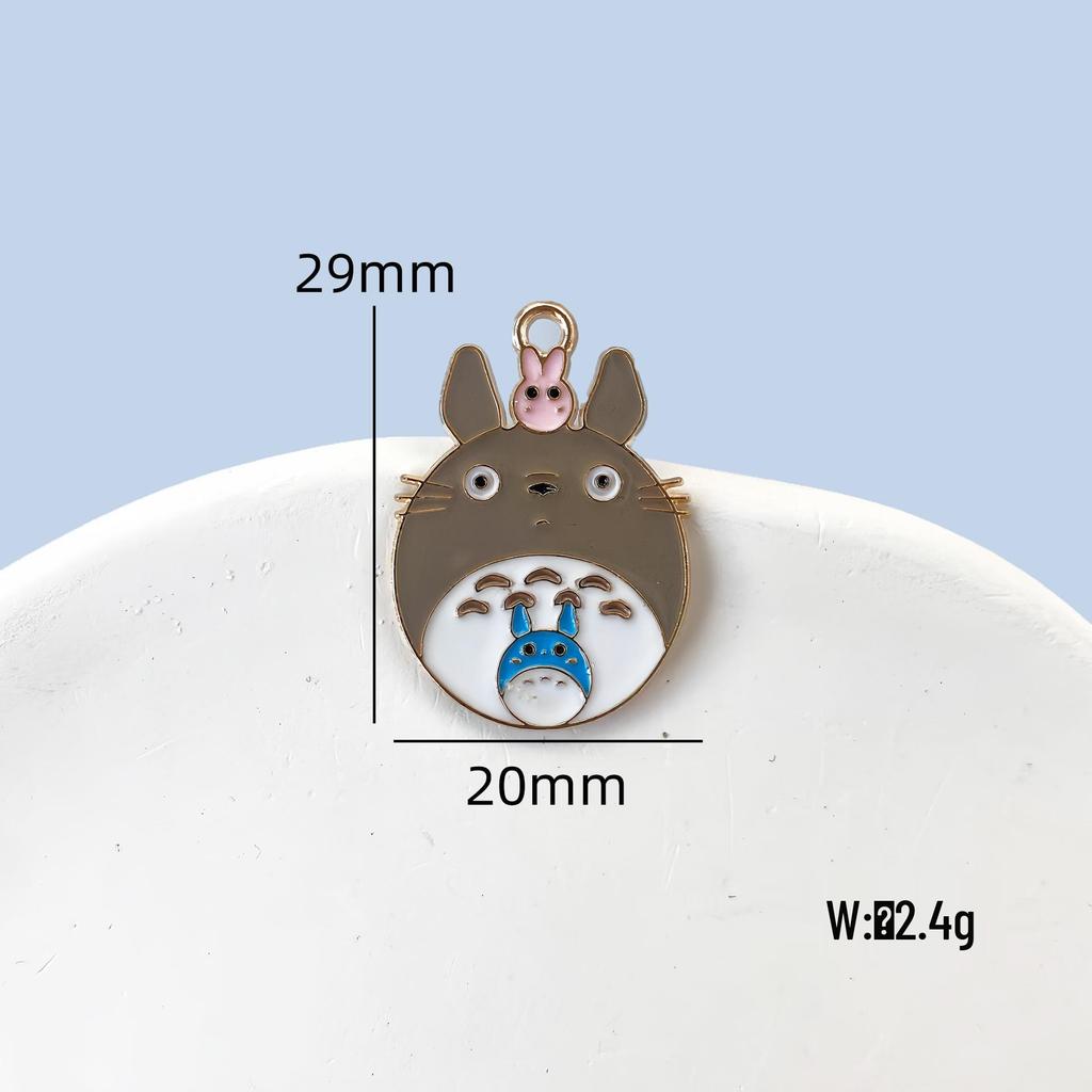 Totoro Miyazaki Pendant: Cute Cartoon Alloy Keychain Charm with Drip Oil Finish