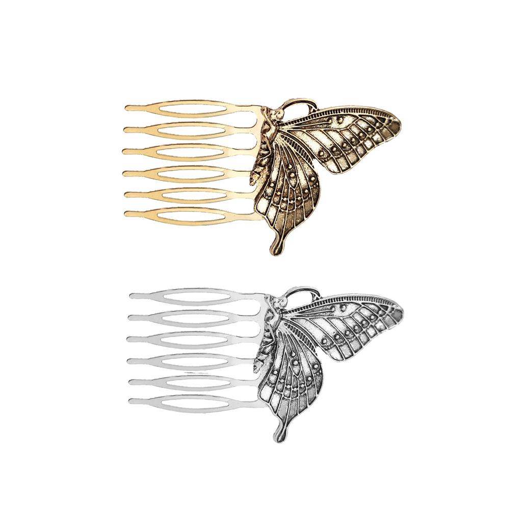 Neuer Schmetterling Haarkamm Mädchen Legierung Haarspangen Haaraccessoires für Frauen Gold Silber Farbe Haarklammern Haarnadeln Kopfschmuck Geschenke