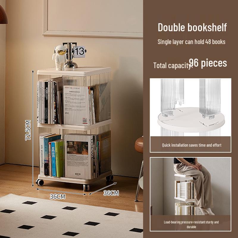 360° Rotating Children's Bookshelf - Large Capacity Multi-Layer Floor-Standing Storage for Living Room