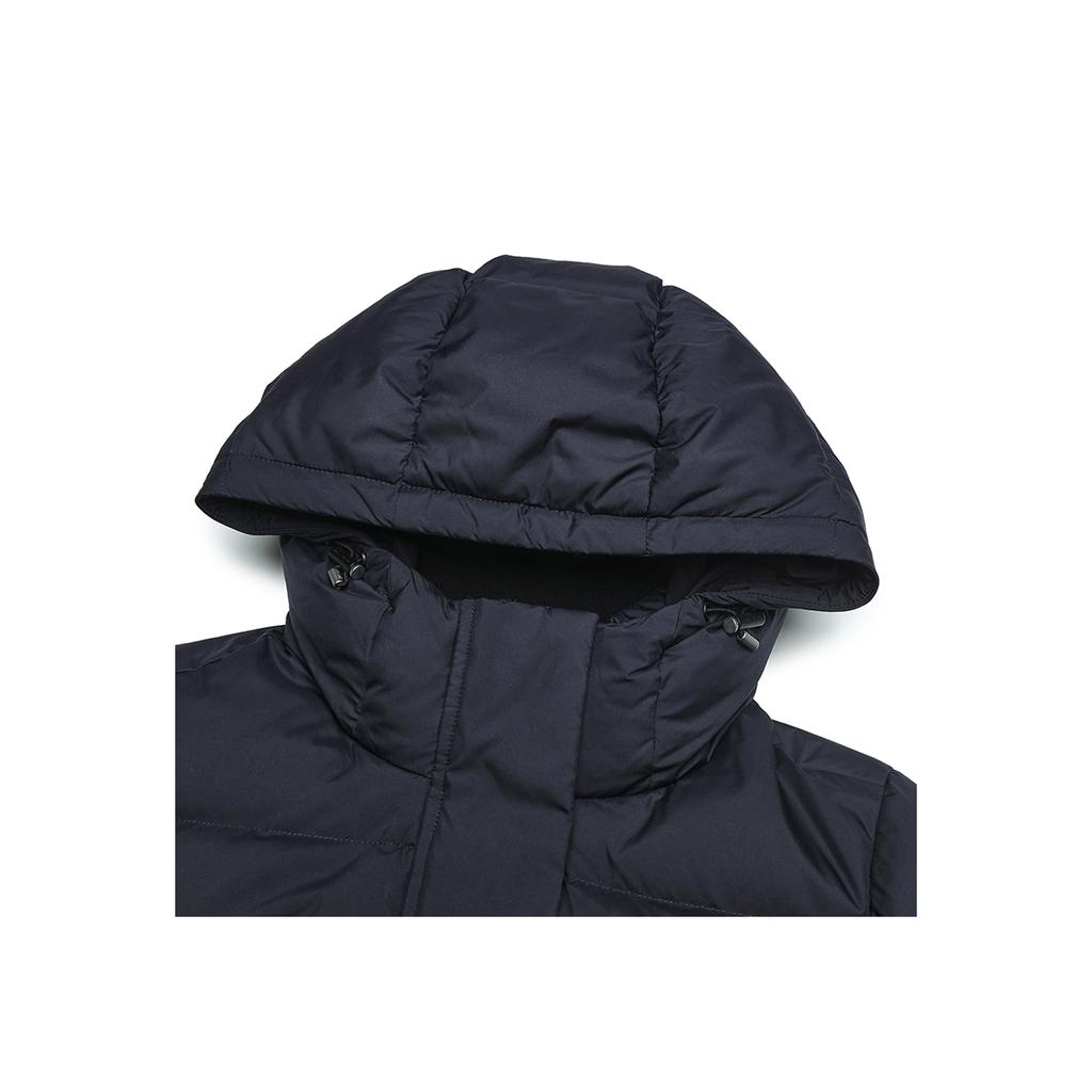 FILA Fleece Casual Warm Hooded Down Jacket Women outerwear Legendary-Blue F11W448901FNV