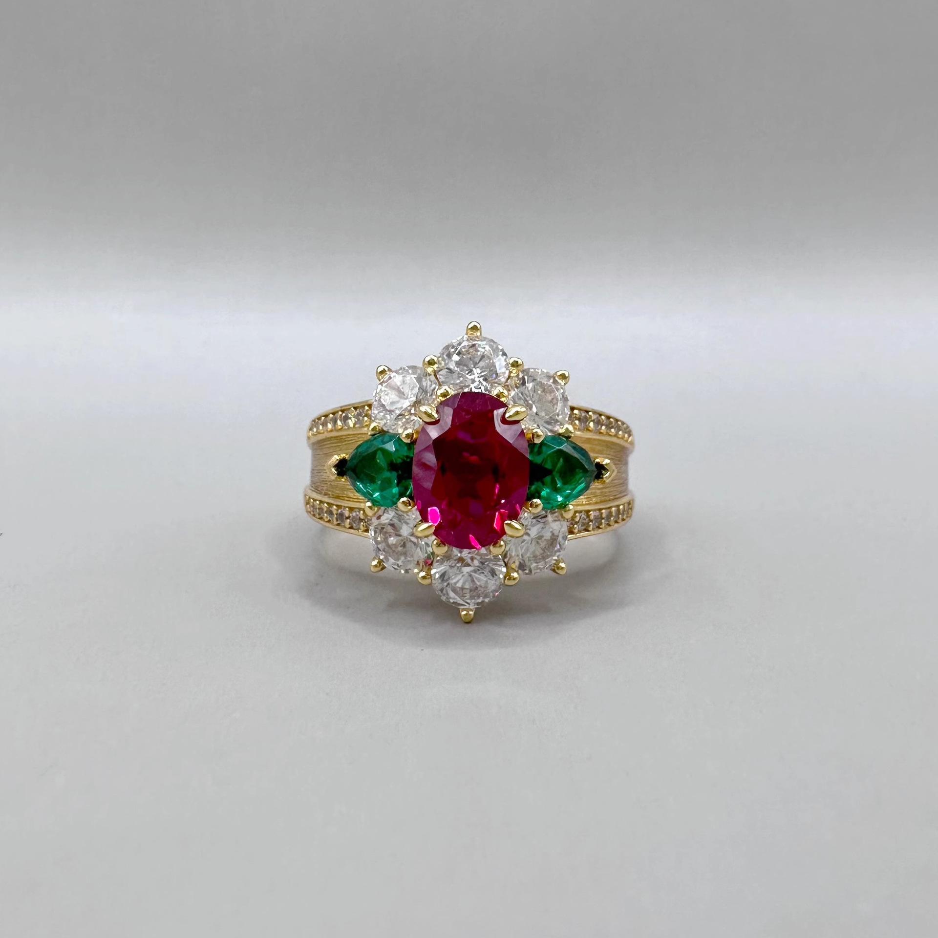 

Медь Золото Красивое Регулируемое И Рубиновое Кольцо С Элегантным Дизайном Для Женщин