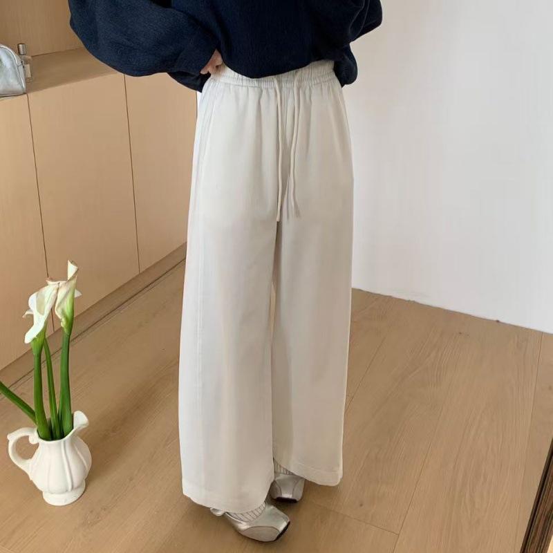 

Spring 2026 Sand-Washed Blue & White Women s Drawstring Cropped Wide-Leg Jeans Small грязно-белый