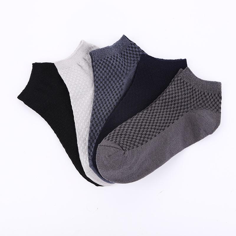 Men's Casual Cotton Bamboo Fiber Checkered Socks