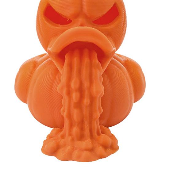 3D Printed Pumpkin Duck Figurine Spooky Collectible Duck Vomiting Statue Halloween Party Decoration for Living Room Office Desk Decor