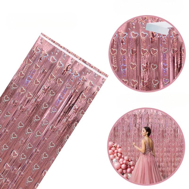 2.5M Love Rain Silk Door Curtain - Wedding Decoration, Proposal Background & Lament Party Supplies