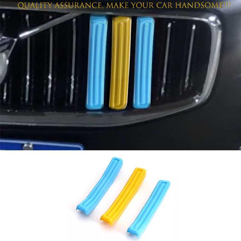 

For Volvo S60 2019-2022 Three Color Front Center Mesh Grille Grill Strip Trim